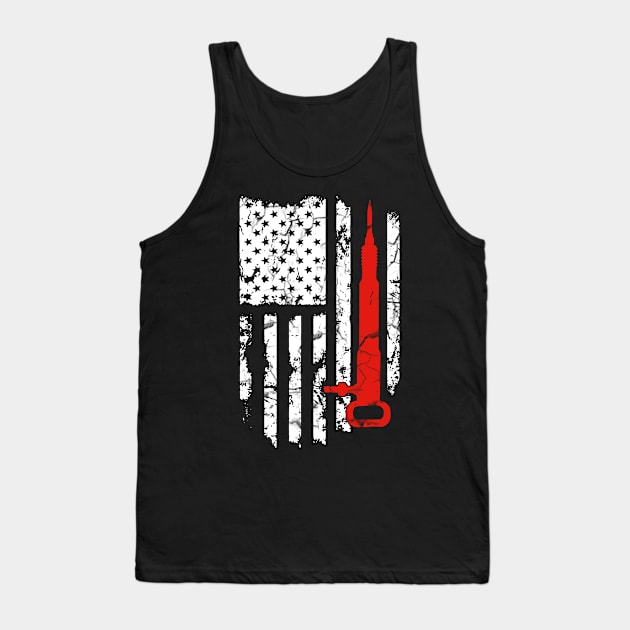 Coal Miner Flag American Patriotic Distressed Gift Tank Top by HomerNewbergereq